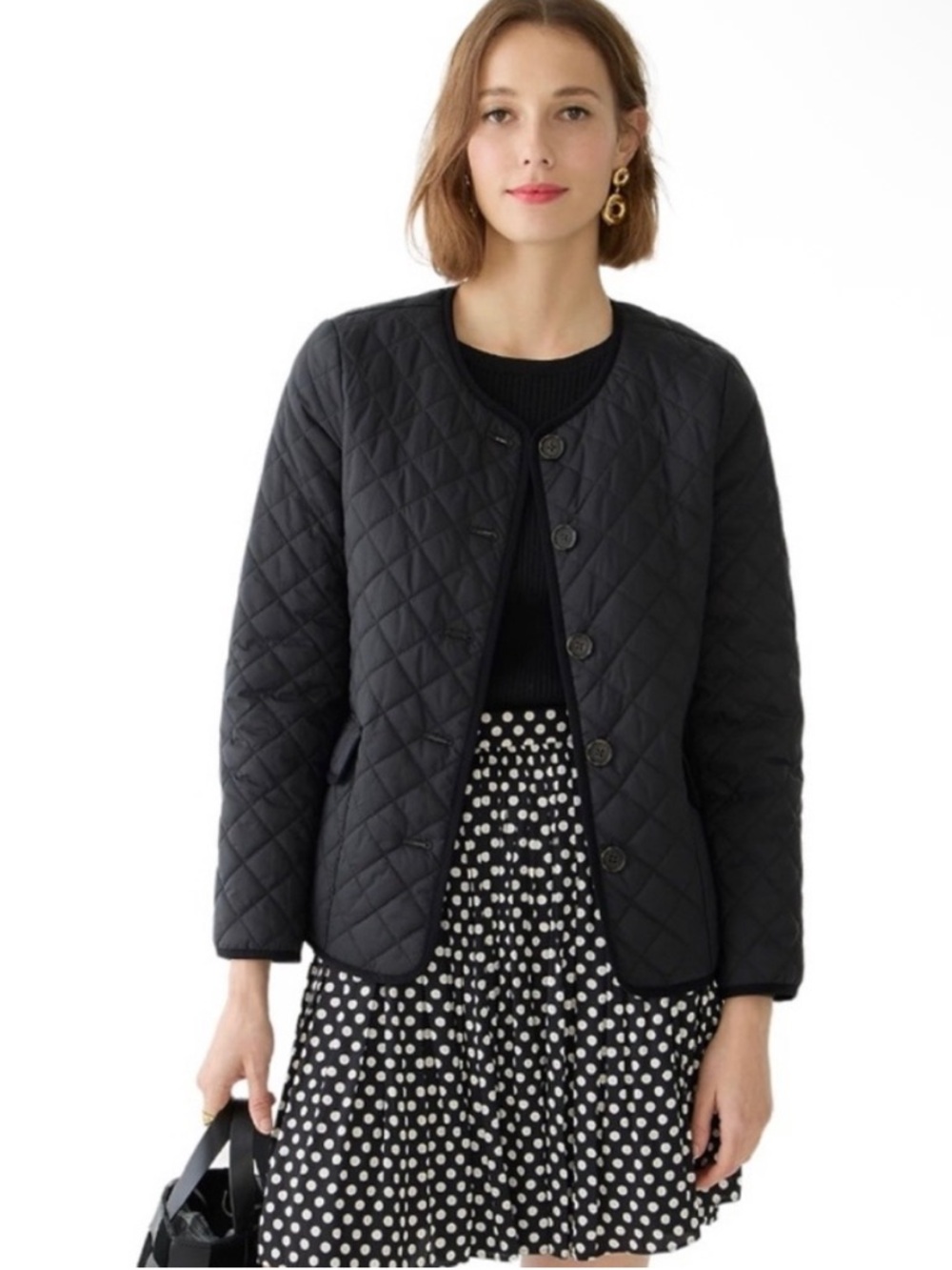 ‼️J. Crew Black Quilted Lightweight Puffer Lady Jacket